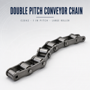 Double Pitch Conveyor Chain C2042 - 25.4 mm (1 in), Large Roller