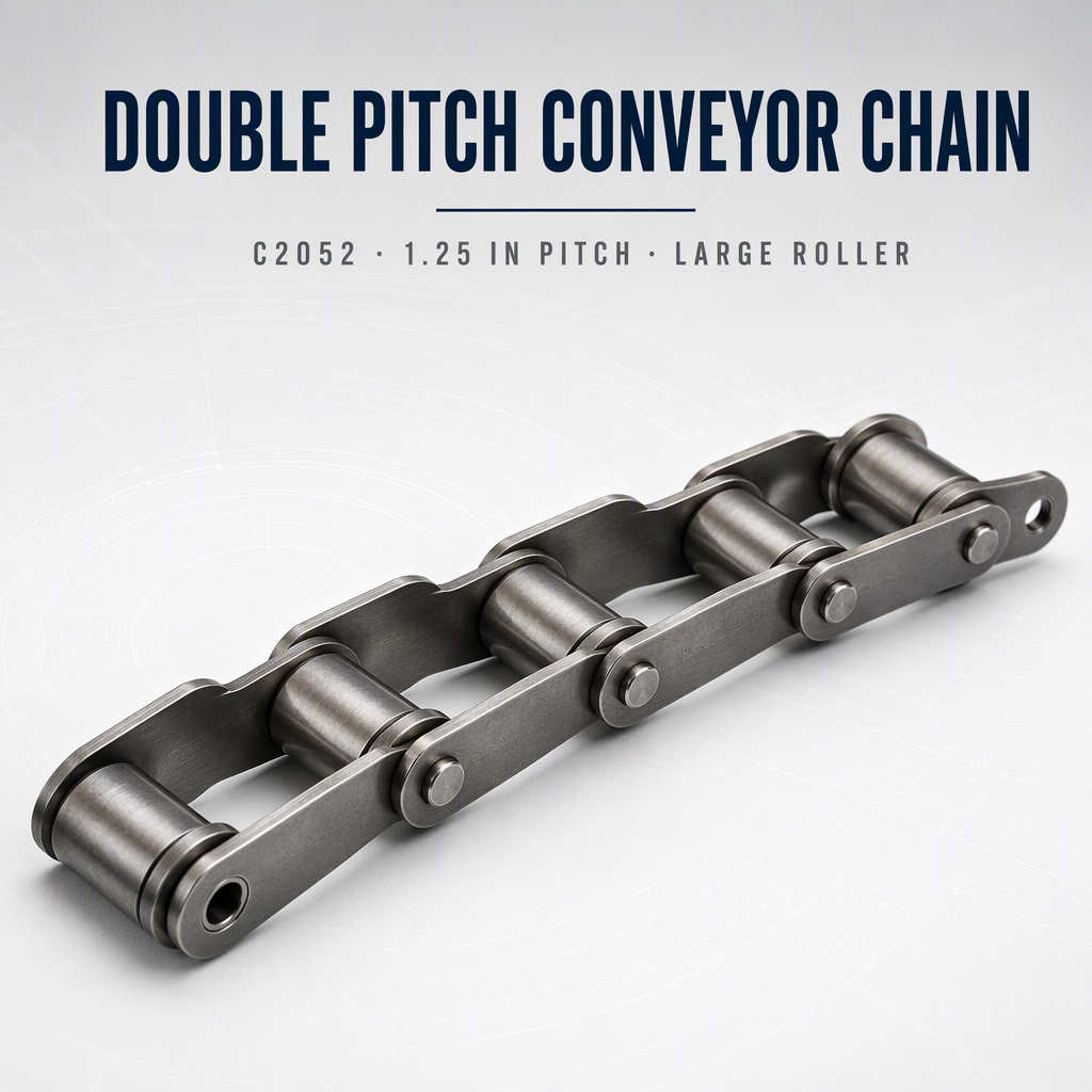 Double Pitch Conveyor Chain C2052 - 31.75 mm (1.25 in), Large Roller