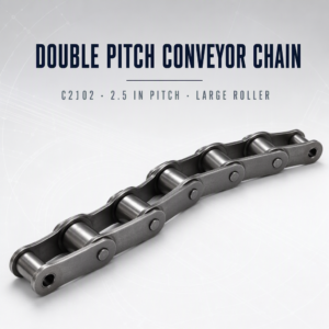 Double Pitch Conveyor Chain C2102 - 63.5 mm (2.5 in), Large Roller