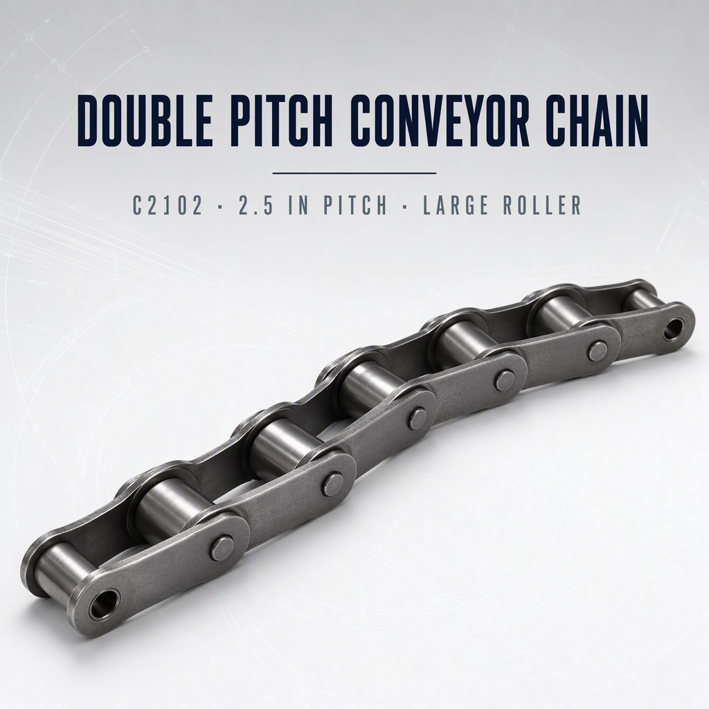 Double Pitch Conveyor Chain C2102 - 63.5 mm (2.5 in), Large Roller