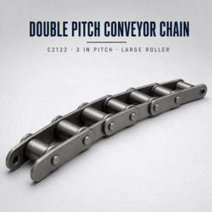 Double Pitch Conveyor Chain C2122 - 76.2 mm (3 in), Large Roller