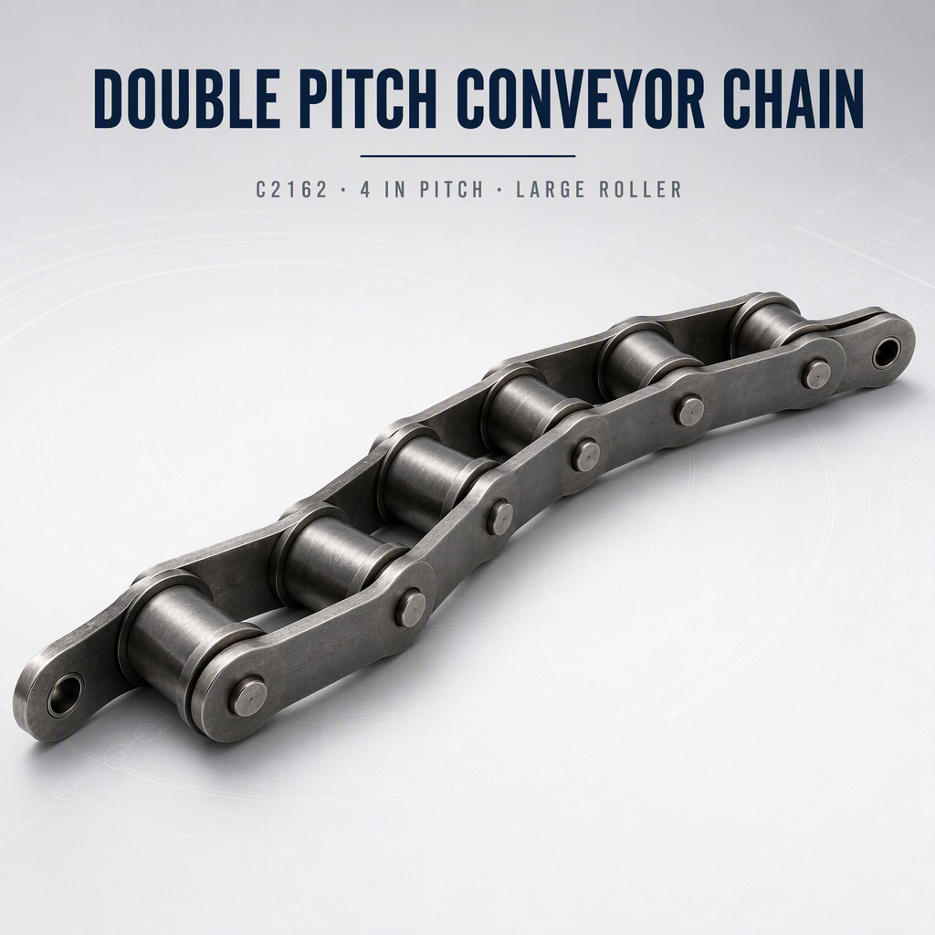 Double Pitch Conveyor Chain C2162 - 101.6 mm (4 in), Large Roller