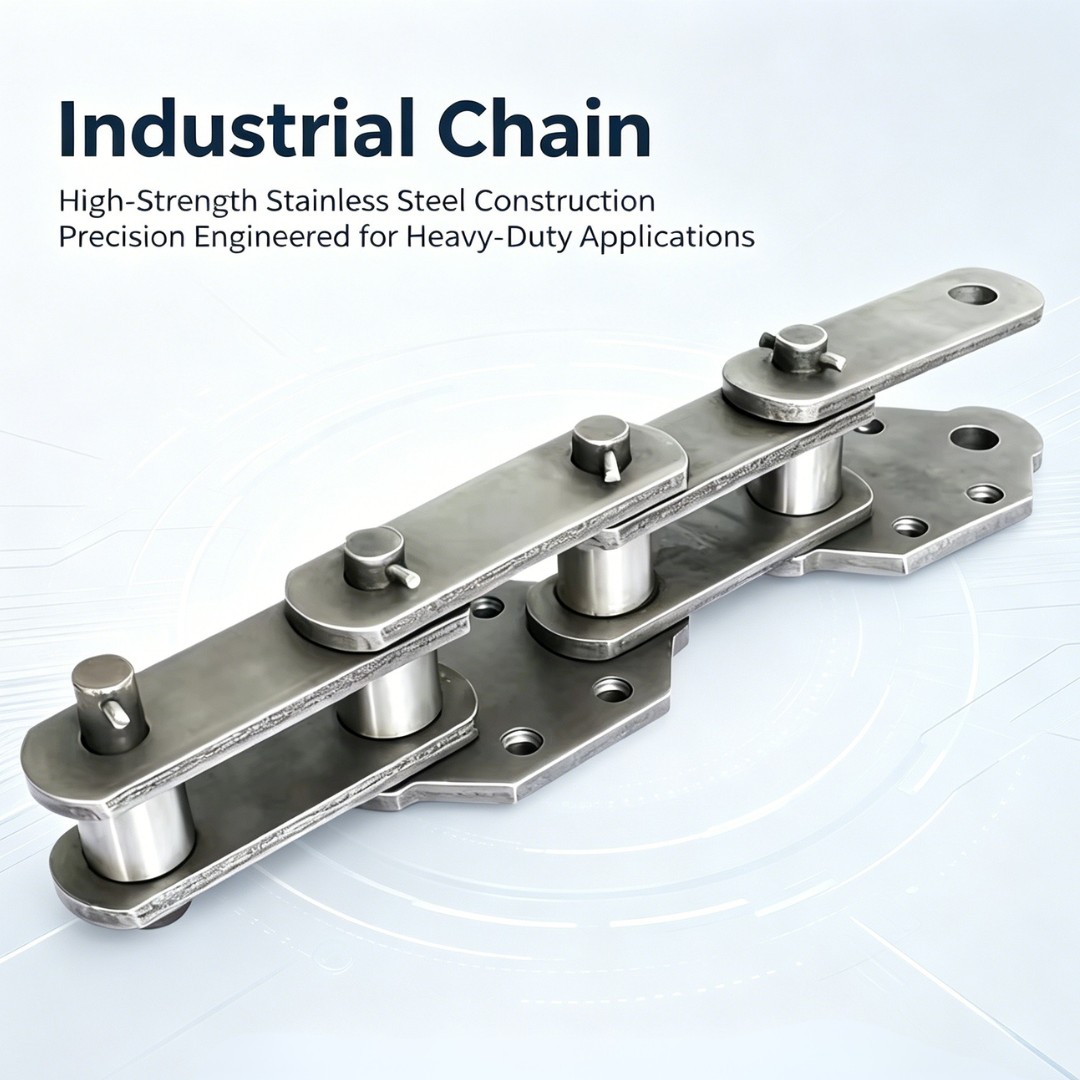 Roller chain with attachments